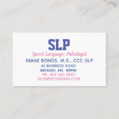 Schau! SLP-benutzerdefinierte Visitenkarten Visitenkarte (Rückseite)