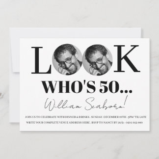 Schau wer 50 ist, 50. Einladung mit Foto individue