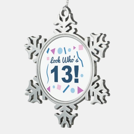 Schau, wer ist 13 schneeflocken Zinn-Ornament (Rechts)