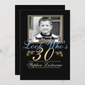Schau, wer ist 30 Foto Einladung (Vorne/Hinten)
