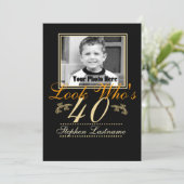 Schau, wer ist 40 Foto Einladung (Stehend Vorderseite)