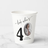 Schau, wer ist 40! Modernes Foto 40. Geburtstag Pappbecher (Rückseite)