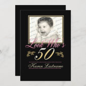 Schau, wer ist 50 Foto Einladung (Vorne/Hinten)