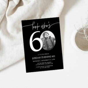 Schau, wer ist 60   Black 60. Birthday Invite Einladung