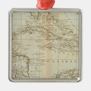 Schaubild der Westindien Silbernes Ornament