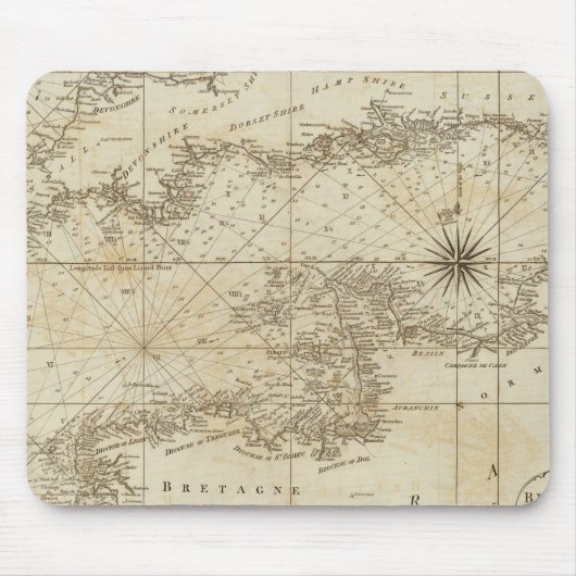 Schaubild des britischen Ärmelkanals Mousepad (Vorne)