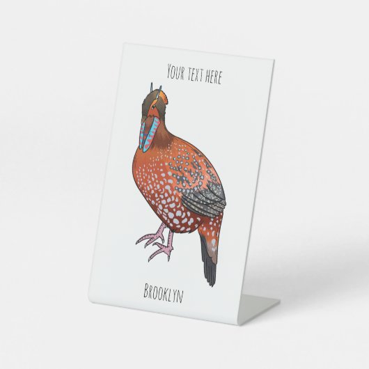 Schaubild des tragopanischen Cartoon von Cabot Sockelschild (Vorderseite)