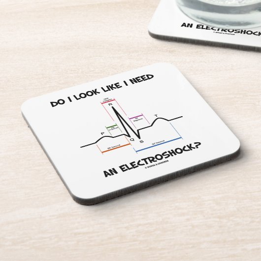 Schaue ich, wie ich einen Electroshock benötige? Getränkeuntersetzer (Linke Seite)