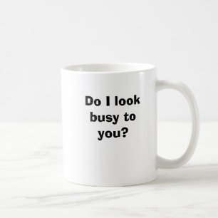 Schaue ich zu Ihnen beschäftigt? Kaffeetasse