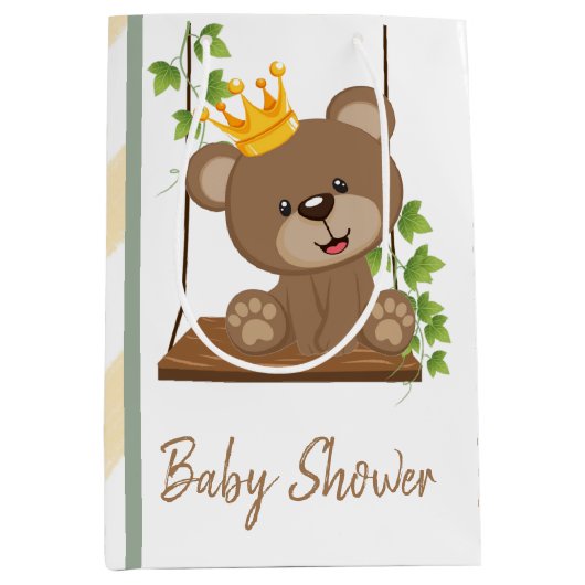 Schauen Flora Prince Bärenjunge Babydusche Mittlere Geschenktüte (Vorderseite)