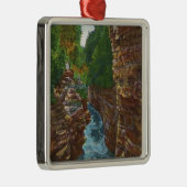 Schauen hinunter Ausable Abgrund von Hydes Höhle Ornament Aus Metall (Rechts)