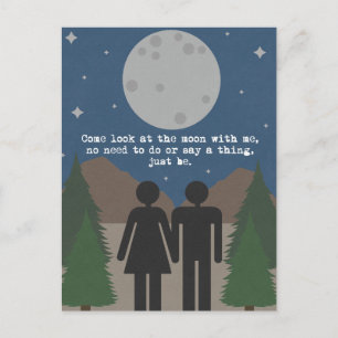 Schauen Sie auf den Mond Postkarte