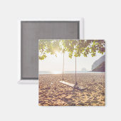 Schauen Sie bei Sonnenuntergang am Strand Magnet (Vorderseite/Rückseite)