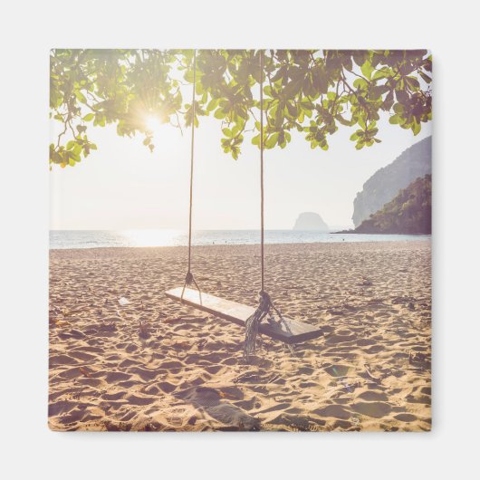 Schauen Sie bei Sonnenuntergang am Strand Magnet (Vorne)