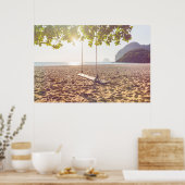 Schauen Sie bei Sonnenuntergang am Strand Poster (Küche)
