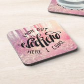 Schauen Sie heraus Wochenende, hier, das ich 2 Getränkeuntersetzer (Linke Seite)