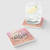 Schauen Sie heraus Wochenende, hier, das ich komme Steinuntersetzer (Seitenansicht)