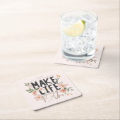 Schauen Sie immer auf die rechte Seite. Rechteckiger Pappuntersetzer (Vor Ort)