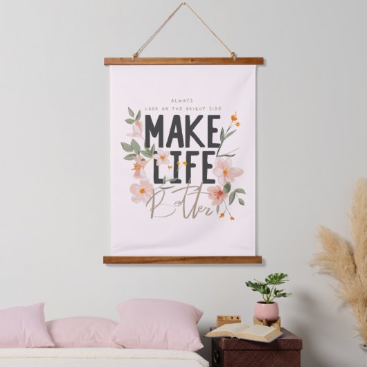 Schauen Sie immer auf die rechte Seite. Wandteppich Mit Holzrahmen (Schlafzimmer)