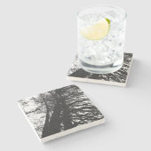 Schauen Sie in den Bäumen nach Steinuntersetzer (Seitenansicht)