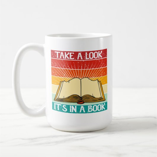 Schauen Sie mal rein, es ist in einem Buch - Retro Kaffeetasse (Links)