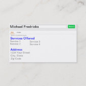 Schauen Sie mich oben! Visitenkarte (Rückseite)