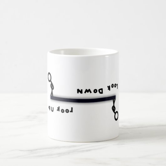 Schauen Sie nach oben oder nach unten (& die Stick Kaffeetasse (Mittel)