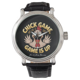 Schauen Sie nicht auf das Huhn The Funny Game Armbanduhr