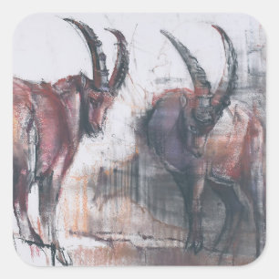 Schauen Sie nicht unten Quadratischer Aufkleber