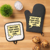 schauen Sie nicht zurück, es sei denn, es\s ist ei Ofenhandschuh & Topflappen-Set (Oben Unten)
