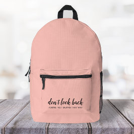 Schauen Sie nicht zurück | Modernes Hochheben von  Bedruckter Rucksack