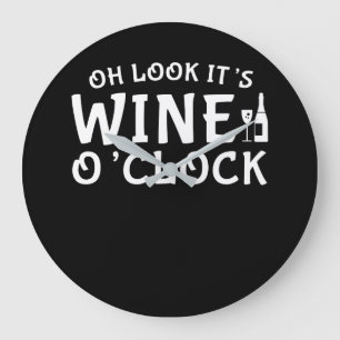 Schauen Sie seine Wein-Uhr-Wein-Liebhaber-Grafik Große Wanduhr