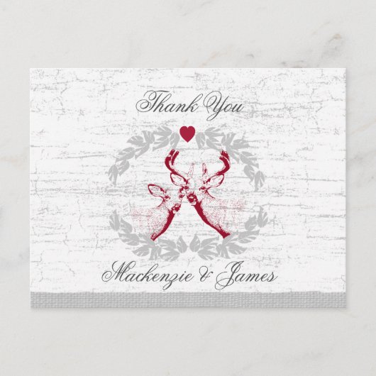 Schauen Sie sich bei Hirsch und Kranz Birch Danke Postkarte (Vorderseite)