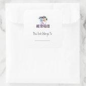 Schauen Sie sich das Buchzeichen an. Quadratischer Aufkleber (Tasche)