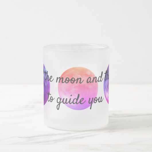 Schauen Sie sich den Mond und die Sterne an, um Ih Mattglastasse (Mittel)
