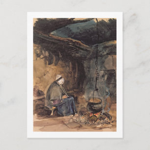 Schauen Sie sich den Topf kochen - eine Hütte im I Postkarte