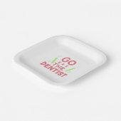 "Schauen Sie sich den Zahnarzt an: Hell lächelt vo Pappteller (Gewinkelt)