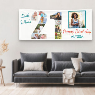 Schauen Sie sich die 21 Foto-Collage zum 21. Gebur Banner