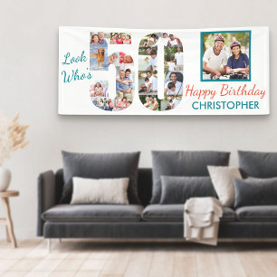 Schauen Sie sich die 50er-Foto-Collage zum 50. Geb Banner