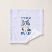Schauen Sie sich die Katze nicht an - Adorable Blu Badhandtuch Set (Waschlappen)