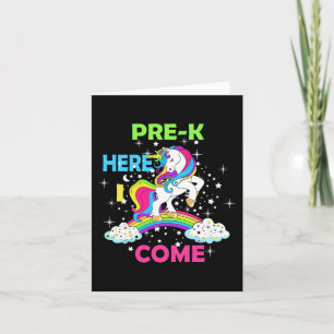 Schauen Sie sich die Pre k Here I Come Girl Unicor Karte