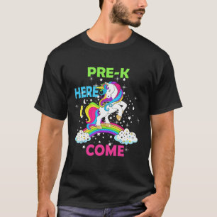 Schauen Sie sich die Pre k Here I Come Girl Unicor T-Shirt