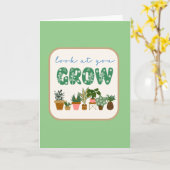 Schauen Sie sich Ihr Wachstum an - anpassbar Karte (Gelbe Blume)