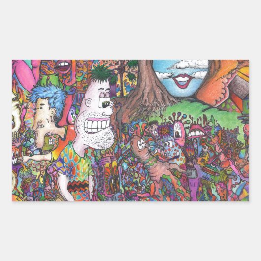 Schauen Sie sich mal an Rechteckiger Aufkleber (Vorderseite)