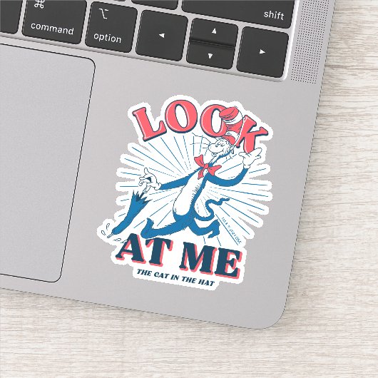 Schauen Sie sich meine Katze im Hut an Aufkleber (Detail)