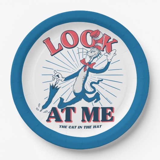 Schauen Sie sich meine Katze im Hut an Pappteller (Vorderseite)