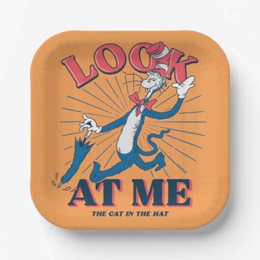 Schauen Sie sich meine Katze im Hut an Pappteller (Vorderseite)