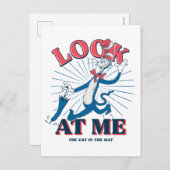 Schauen Sie sich meine Katze im Hut an Postkarte (Vorne/Hinten)