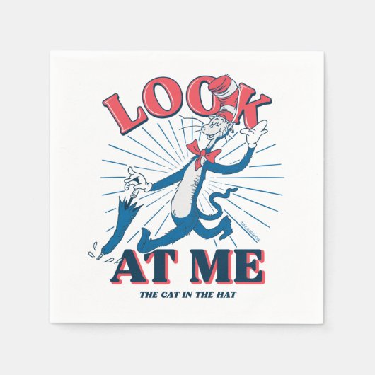 Schauen Sie sich meine Katze im Hut an Serviette (Vorderseite)