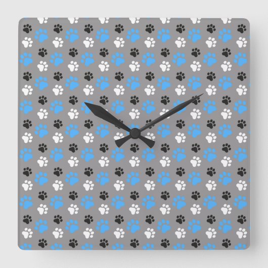 Schauen Sie sich nur meine Katzen an Quadratische Wanduhr (Vorderseite)